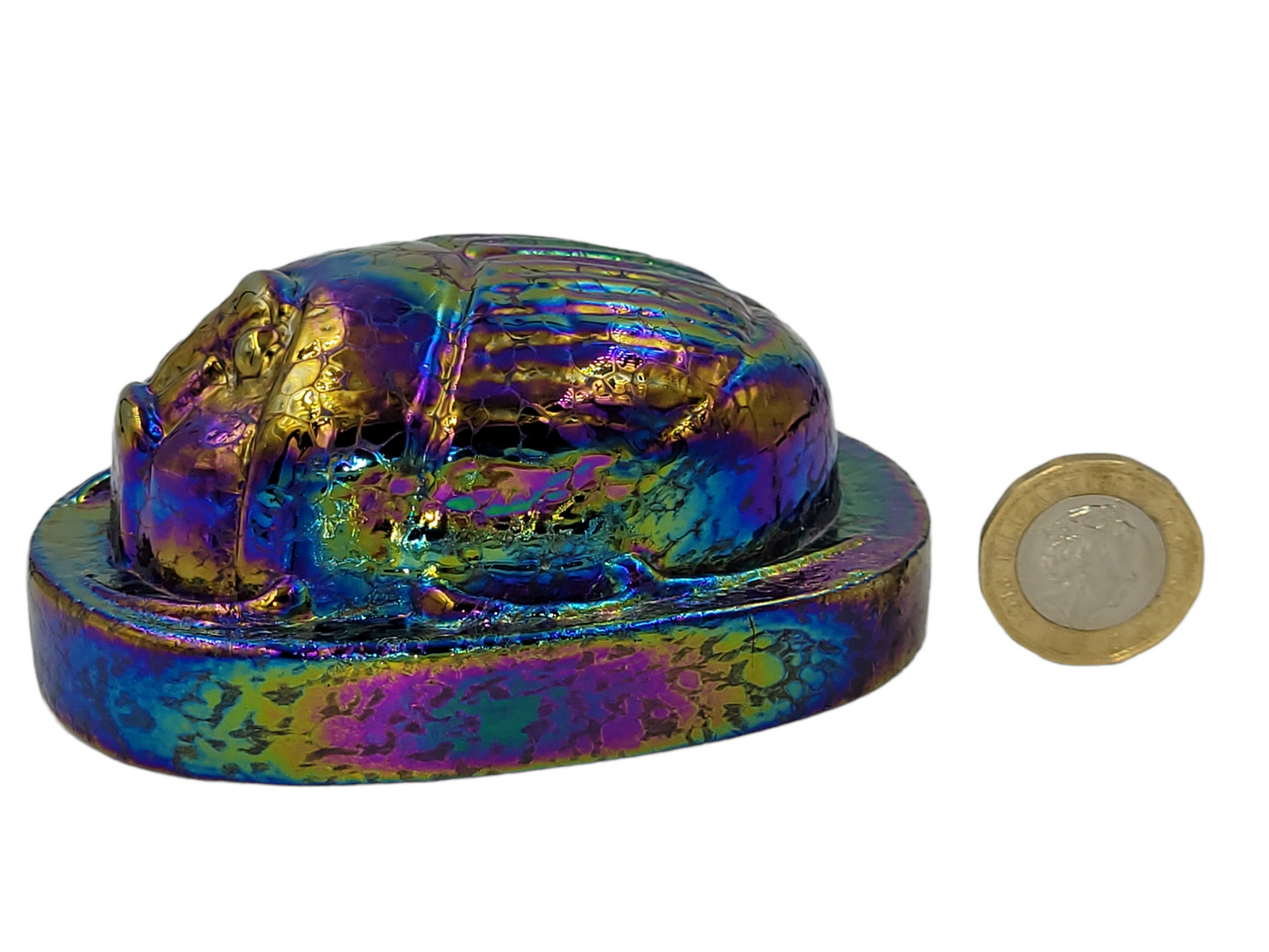 Iridescent beetle paperweight