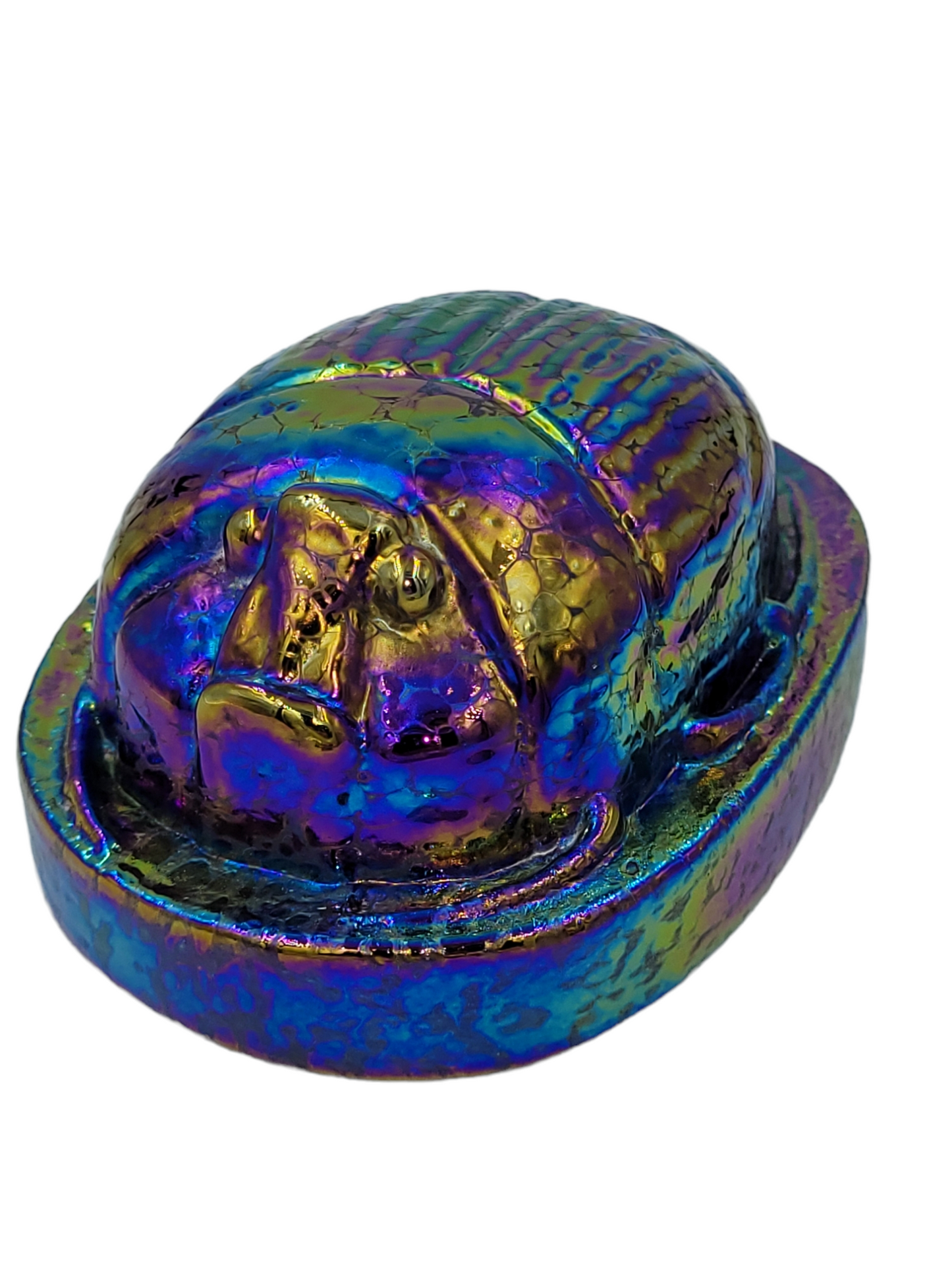 Iridescent beetle paperweight