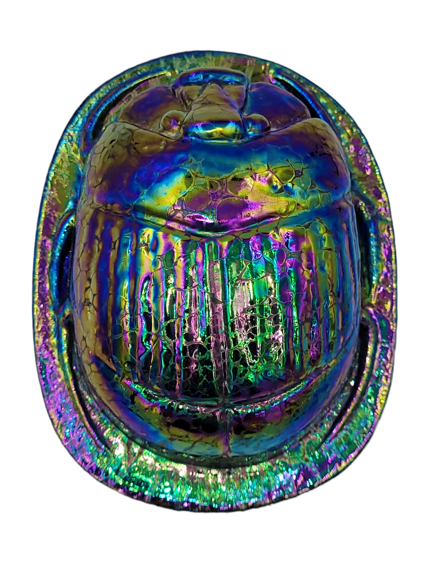 Iridescent beetle paperweight