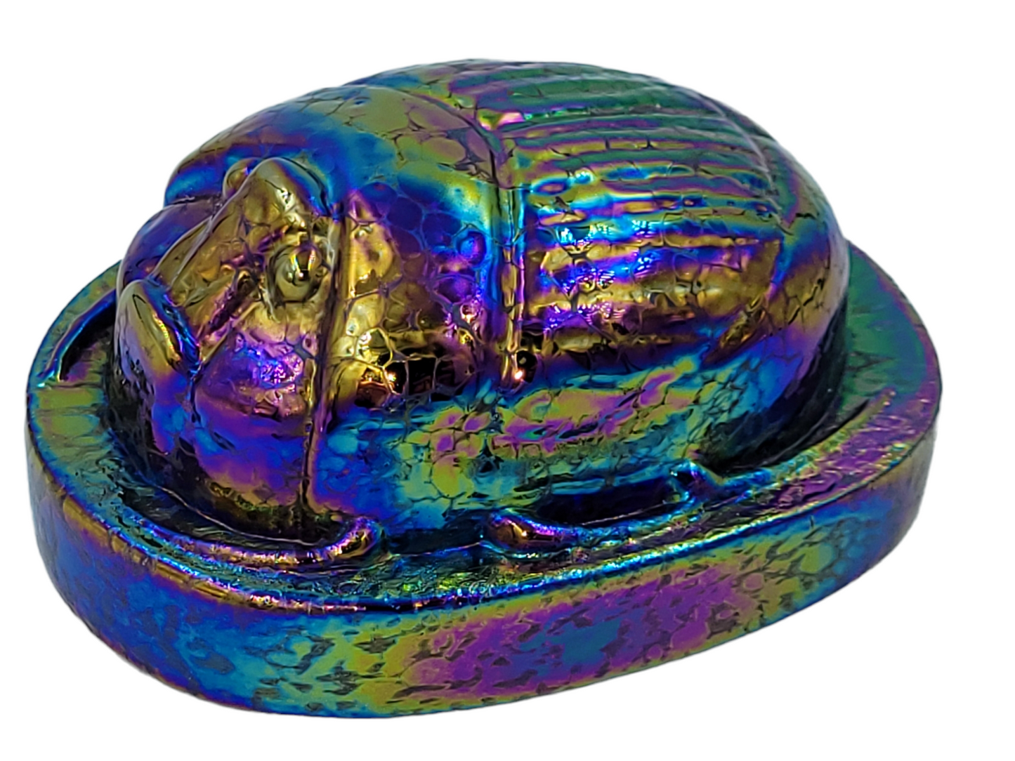 Iridescent beetle paperweight