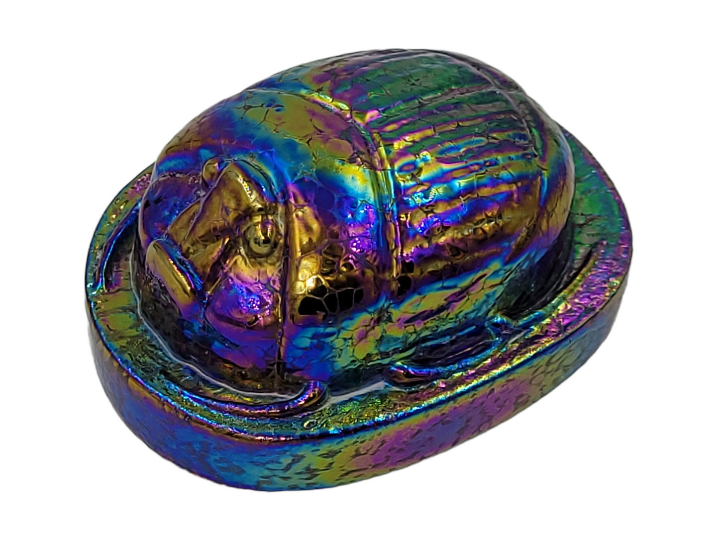 Iridescent beetle paperweight