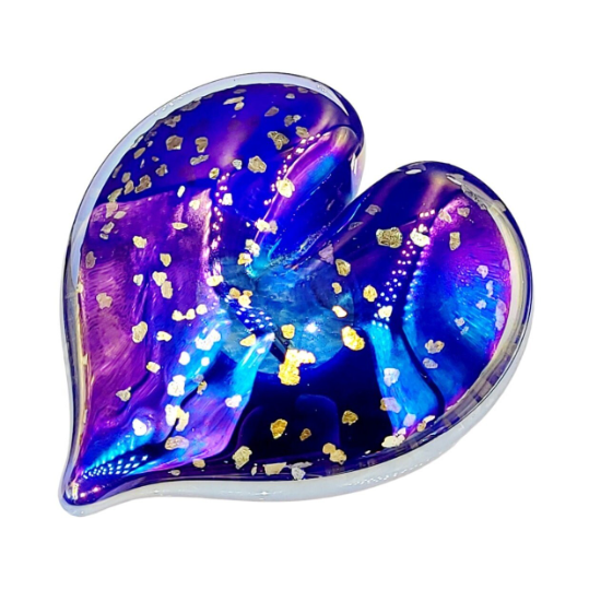 handmade glass heart paperweight neo art glass kris heaton