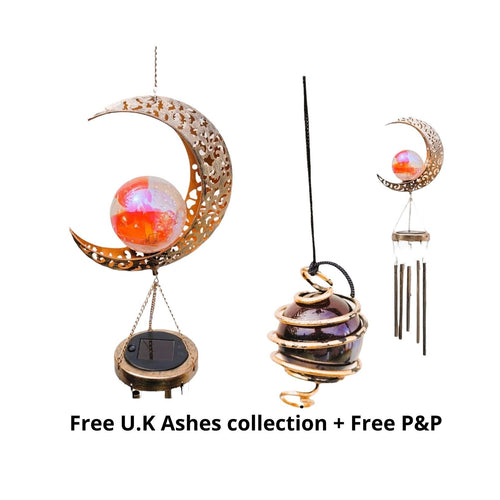 cremation ashes glass memorial windchime