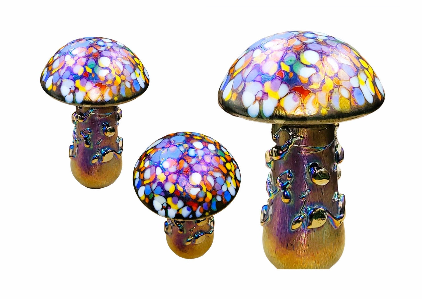 Glass mushroom multi coloured