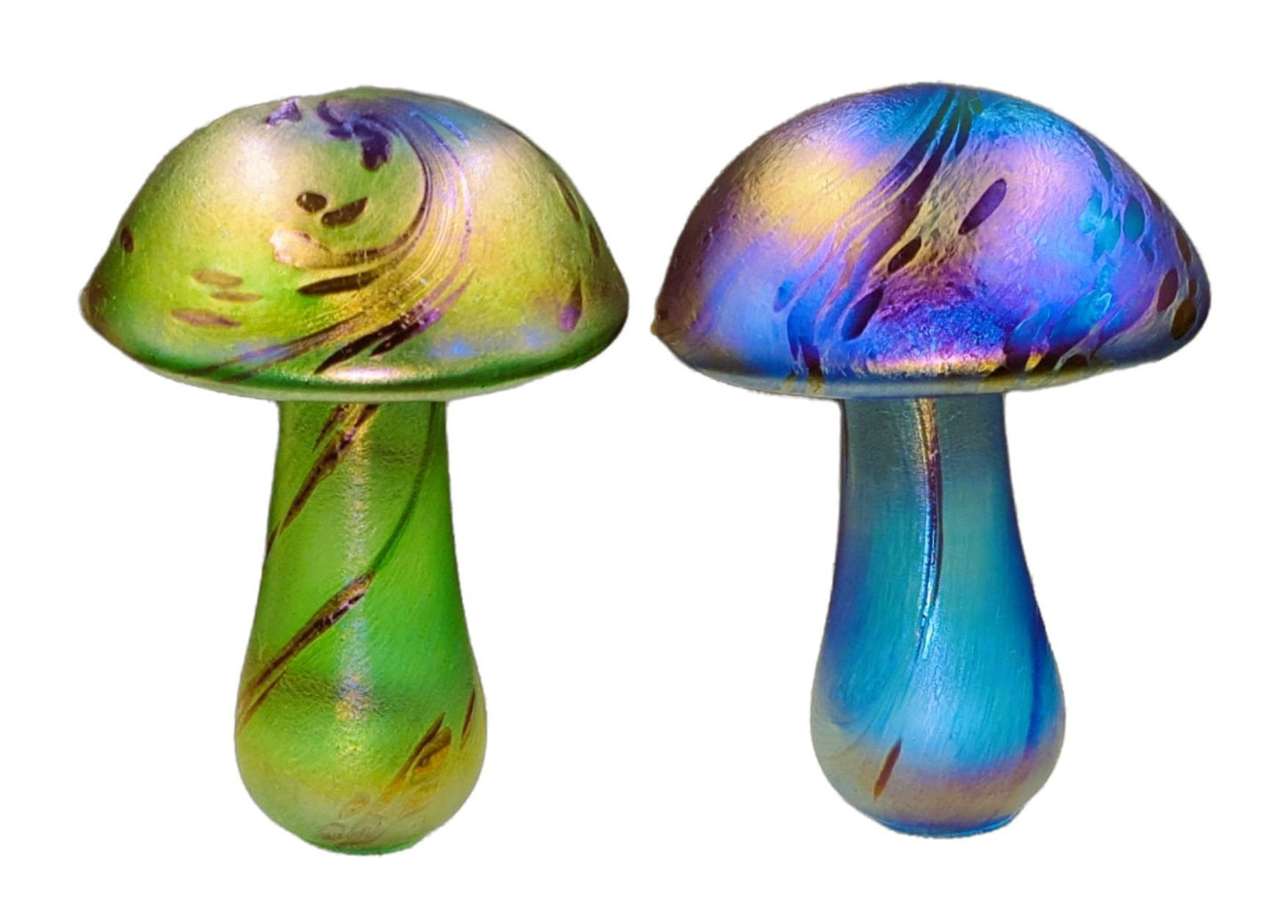 Iridescent mushroom paperweight