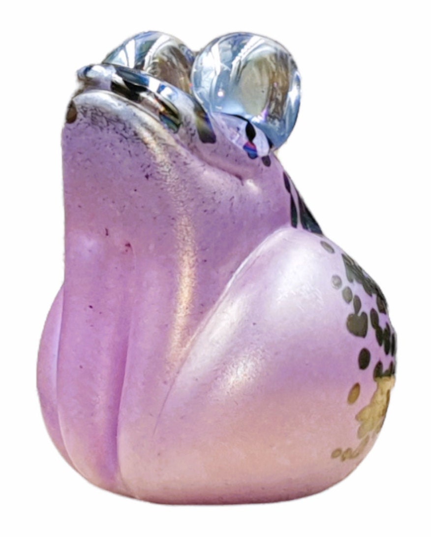 Frog paperweight pink