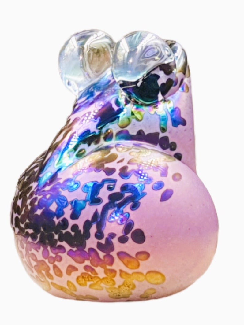 Frog paperweight pink