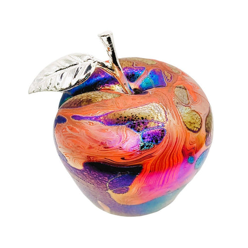 glass apple paperweight