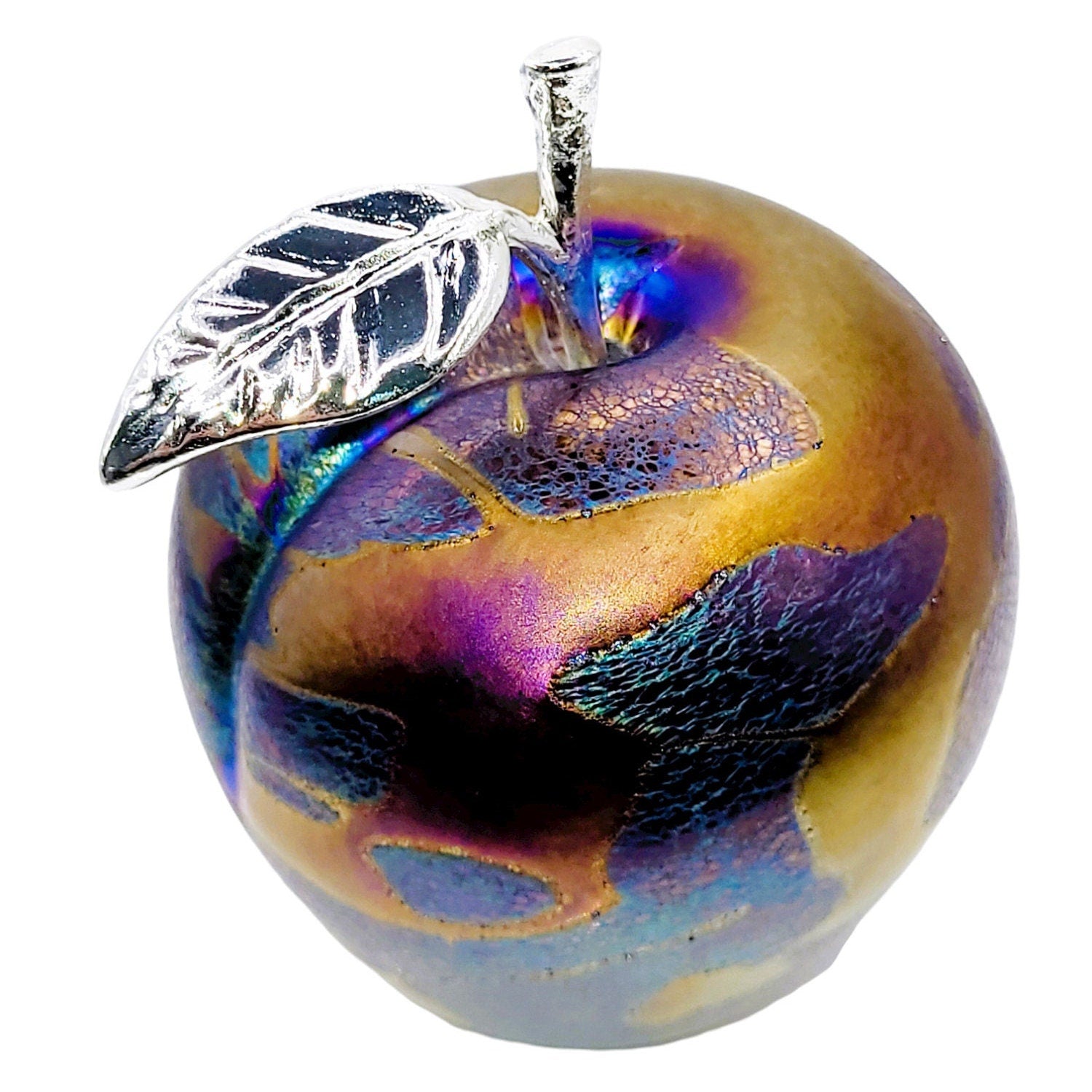 handblown apple paperweight