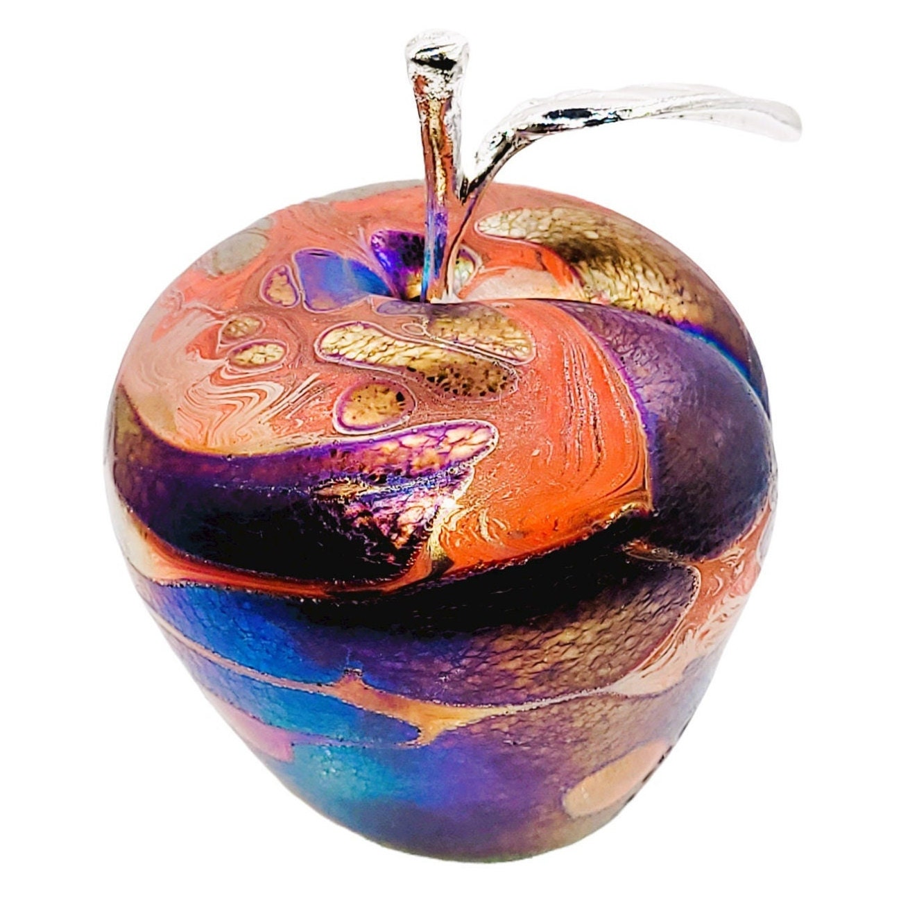 handmade glass apple paperweight